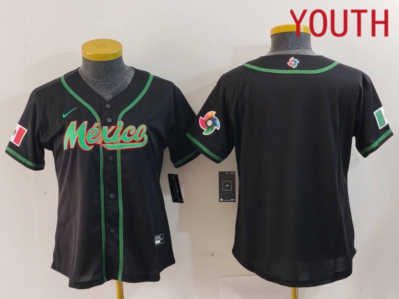 Youth 2024 World Cub Mexico Blank Black Nike MLB Jersey style 5